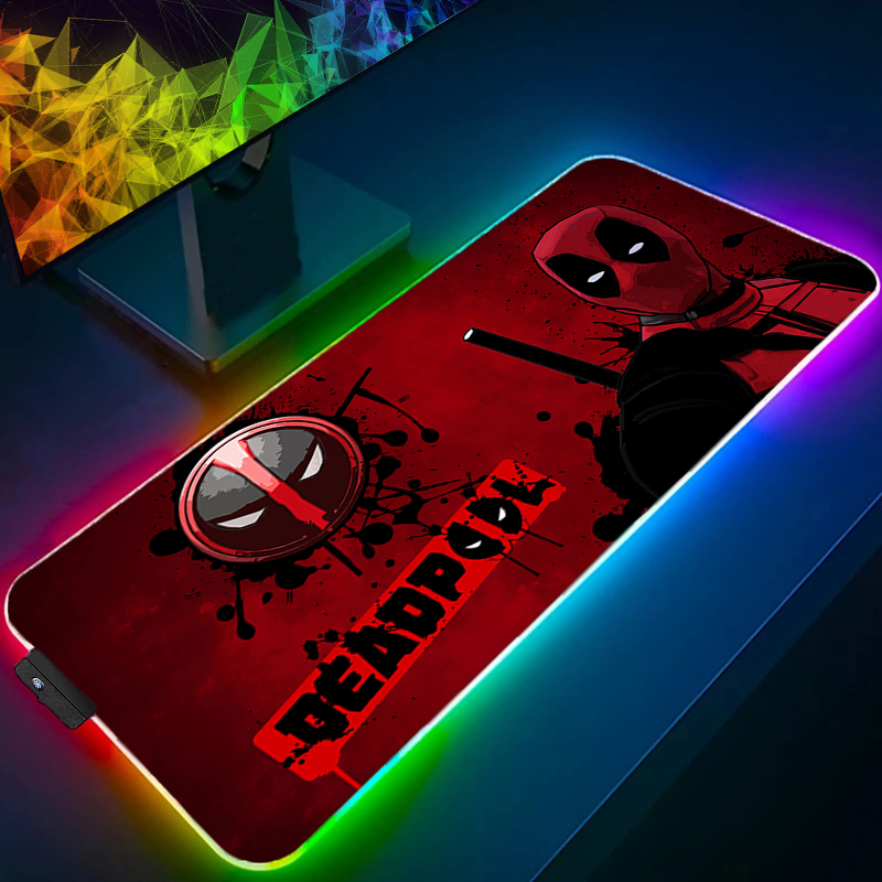 Gaming Accessories Led - LED マウスパッドゲーミングバックライトロックエッジアニメアクセサリー RGB マウスパッドゲーマー PC コンプリートコンピュータ