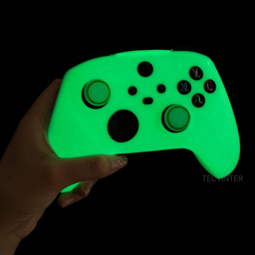 Gaming Setup Accessories Xbox - Xbox シリーズ X/S ゲームパッド用保護ケース シリコーン発光グリーン光るカバーシェル Xbox