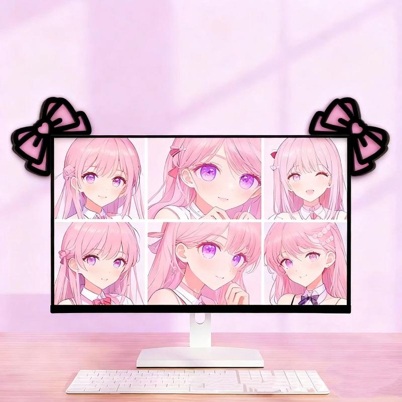 Gaming Accessories Monitor - 新しい 1/2 個木製ちょう結び PC アクセサリーかわいい 2D