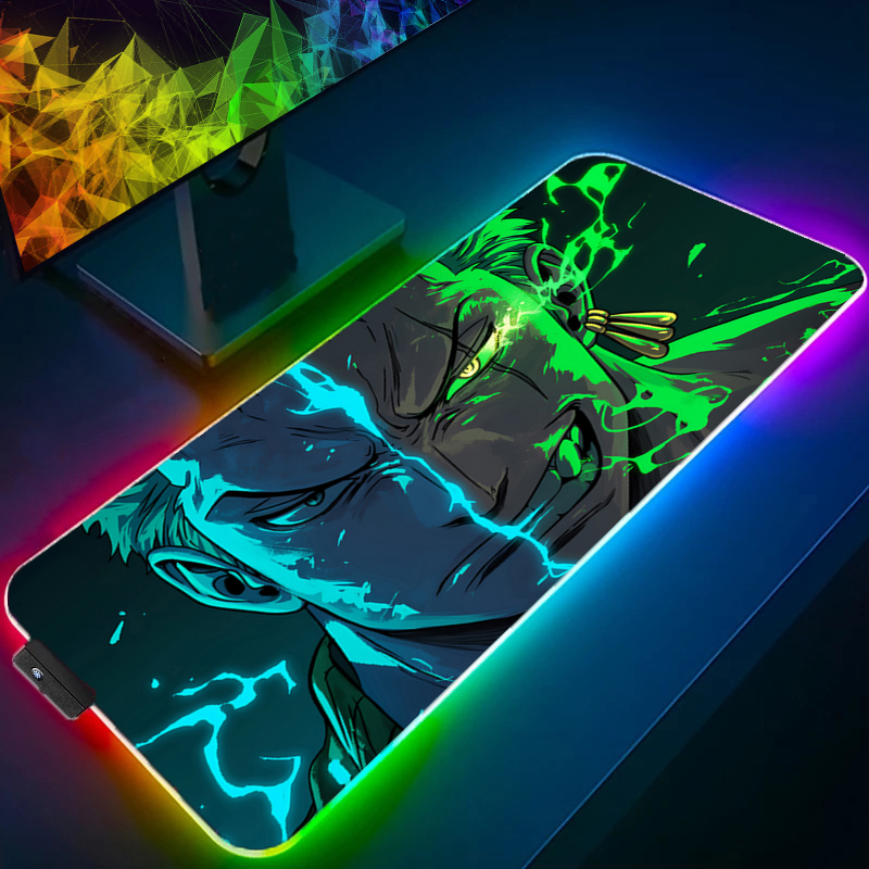 Gaming Accessories Led - ワンピースゾロマウスパッド RGB ゲームアクセサリー Gabinete ゲーマー PC