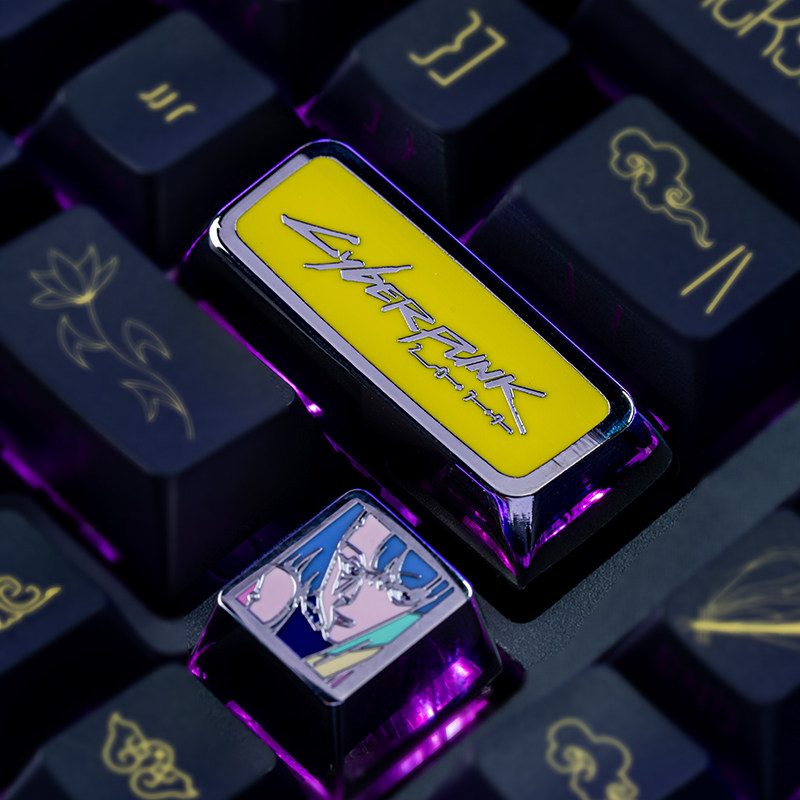 Gaming Accessories Keyboards - アニメキーキャップサイバーパンク 2077 テーマメカニカルキーボード金属素材キーキャップ PC ゲーミングキーボードギフト