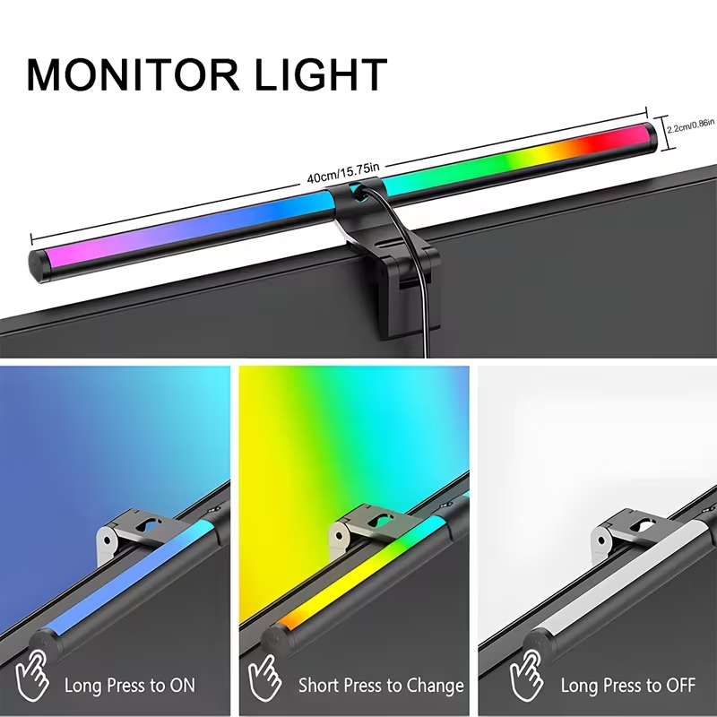 USB給電式LEDモニターライトバー、RGBカラーチェンジ式 - Gaming Accessories Led のレビューと価格