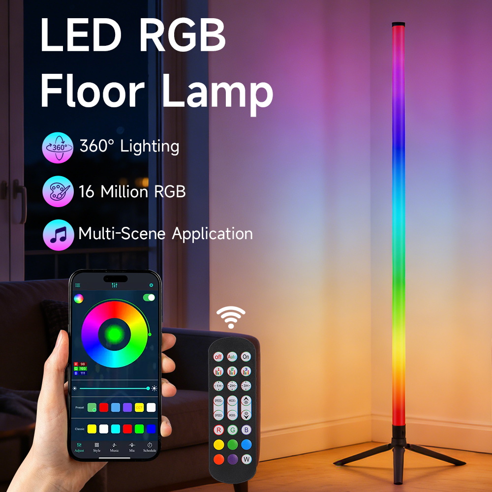 スマートLEDフロアランプ RGB リモコン＆アプリ操作 音 - Gaming Accessories Led のレビューと価格