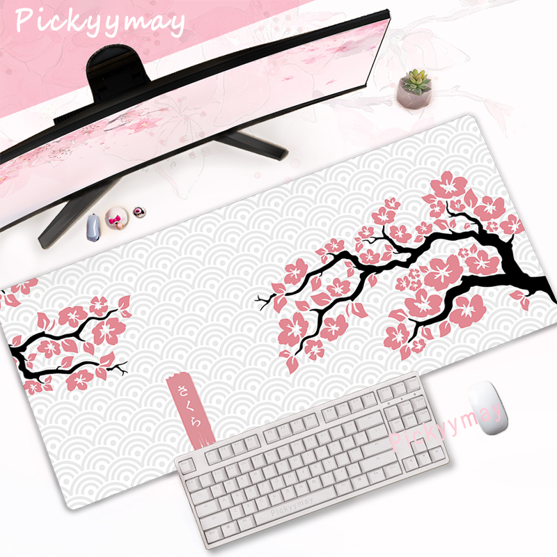 ピンク桜マウスパッドホームコンピュータテーブル大型 Pc マ - Gaming Accessories Girls のレビューと価格