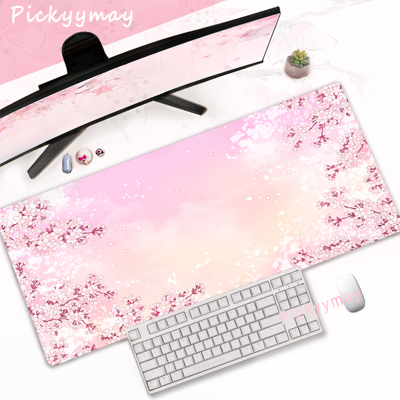 ピンク桜マウスパッドホームコンピュータテーブル大型 Pc マ - Gaming Accessories Girls のレビューと価格