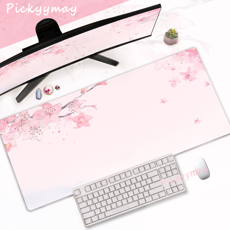 ピンク桜マウスパッドホームコンピュータテーブル大型 Pc マ - Gaming Accessories Girls のレビューと価格