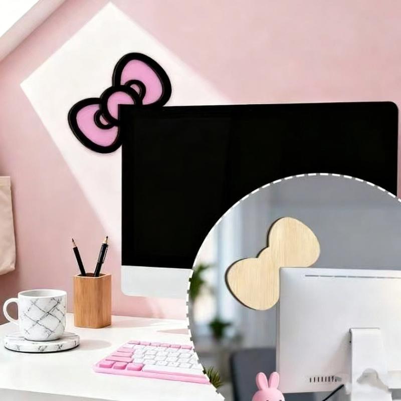 新しい 1/2 個木製ちょう結び PC アクセサリーかわいい - Gaming Accessories Monitor のレビューと価格