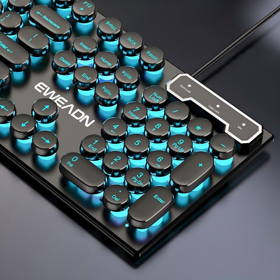 EWEADN タイプライターゲーミングキーボード、104キー - Gaming Accessories Keyboards のレビューと価格