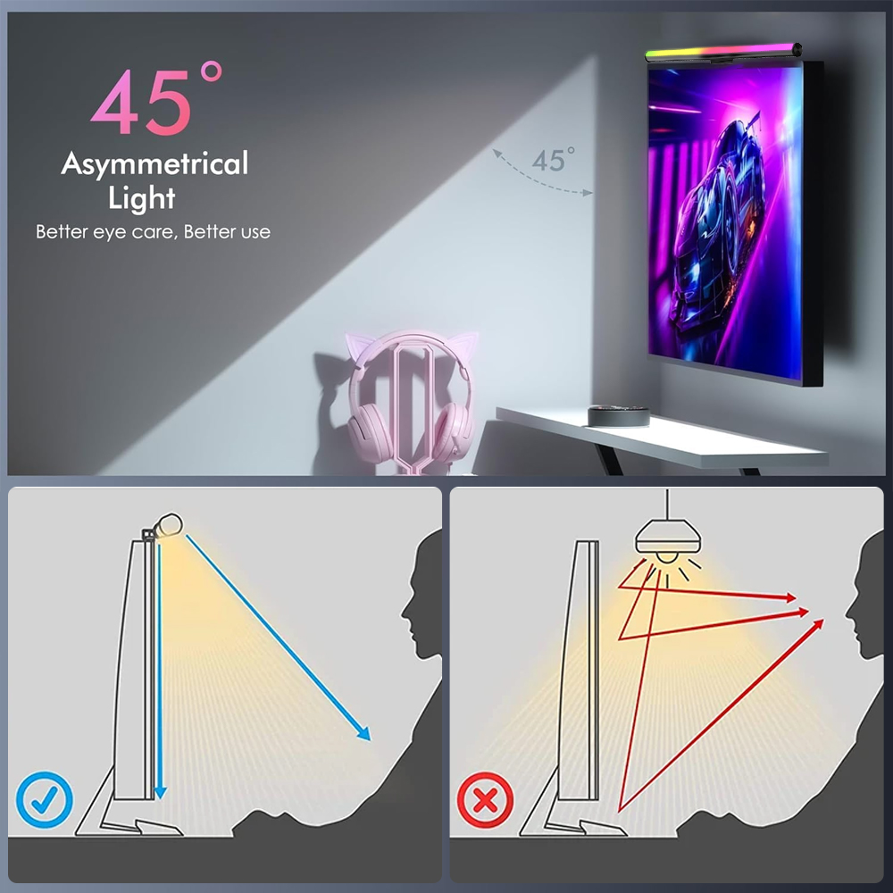 Wi-Fiライトバー モニターライトバー ランプ スクリーン - Gaming Accessories Monitor のレビューと価格