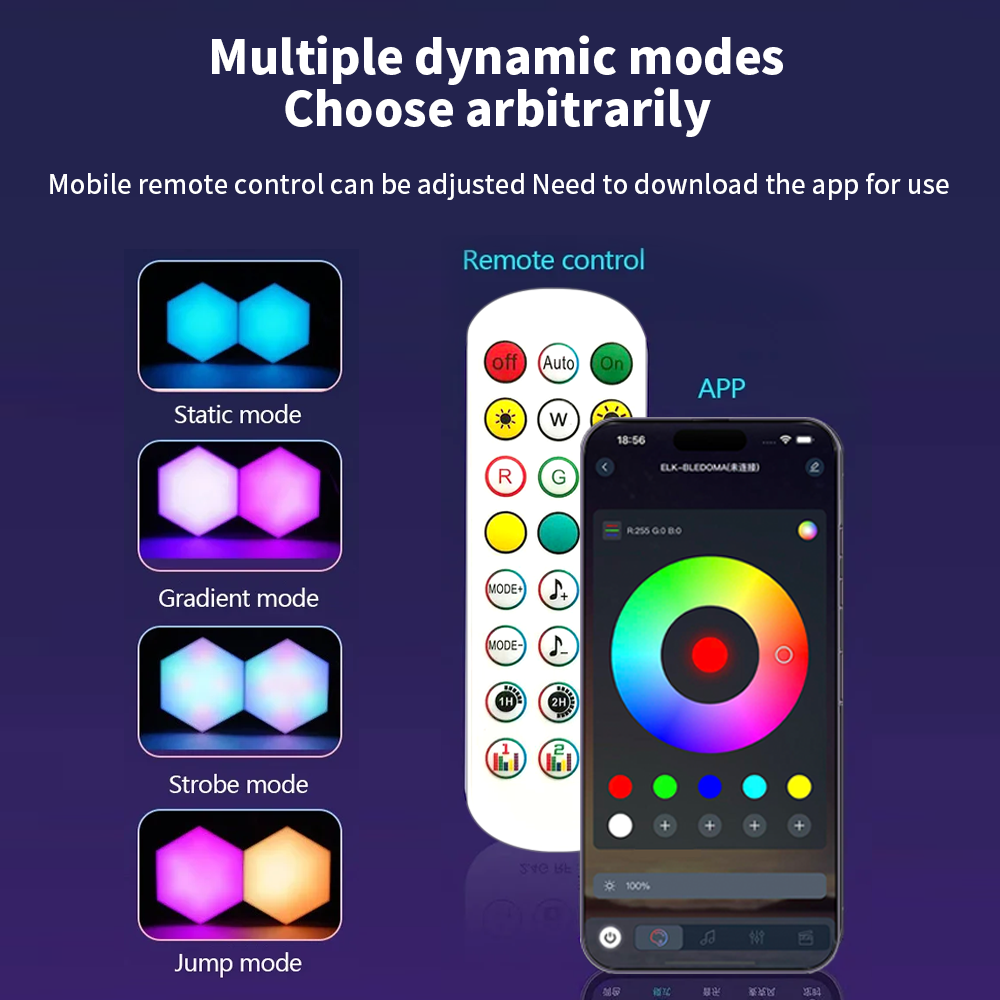 スマートRGBヘックスウォールライトDIYスプライシングモジ - Gaming Accessories Led のレビューと価格